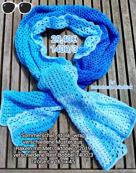 Sommerschal, -stola, -wrap / Mustermix aus Häkeln mit Meti 1-2019